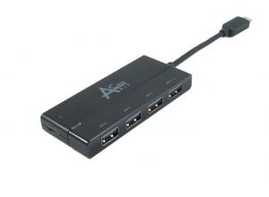 Ableconn USBC-4APD USB-C 4-Port USB 3.0 Hub with Power Delivery (PD)
