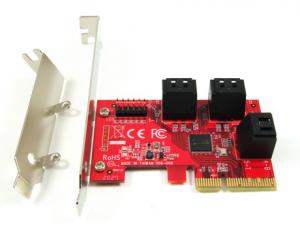 PEX-SA156 6-Port SATA 6G PCI Express x4 Host Adapter Card - AHCI 6Gbps SATA III Port-Multiplier PCIe 3.0 4-Lane Low Profile Controller Card (ASMedia ASM1166)