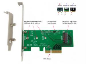 Ableconn PEXM2-SSD M.2 NGFF PCIe SSD to PCI Express x4 Host Adapter Card - Support M.2 PCIe Type 2280, 2260, 2242